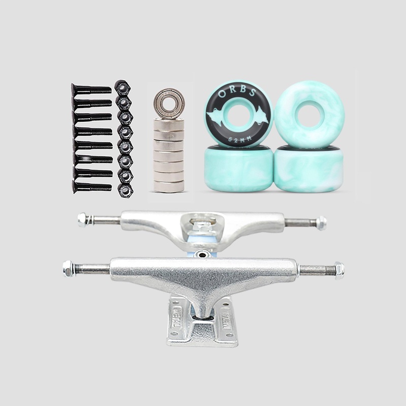 Orbs Swirls Teal / White 52mm Undercarriage Kit 5.25 (7.75- 8.25)