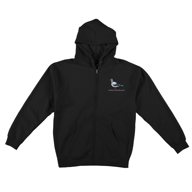 Anti Hero Lil Pigeon Zip Hoodie (Black)