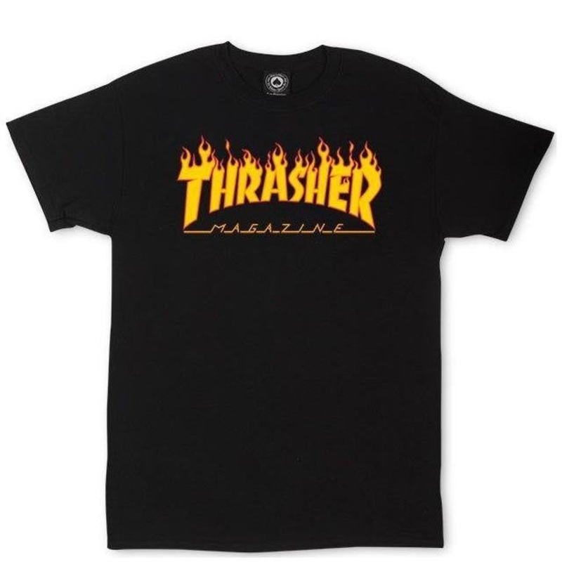 Thrasher Flame Logo T-Shirt (Black)