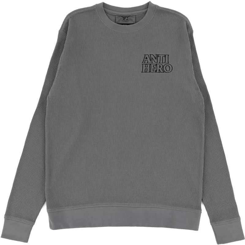 Anti Hero Black Hero Outline Waffle Knit Crewneck (Charcoal)