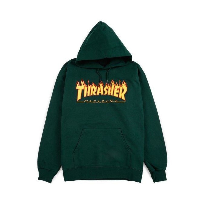 Thrasher Flame Logo Hoodie (Forest Green)