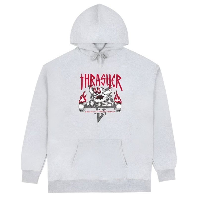 Thrasher X Toy Machine Monster-Gram Hoodie (Ash Grey)