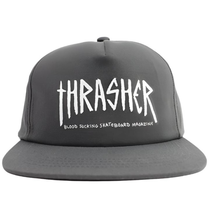 Thrasher x Toy Machine Scratch Logo Snapback Hat (charcoal)