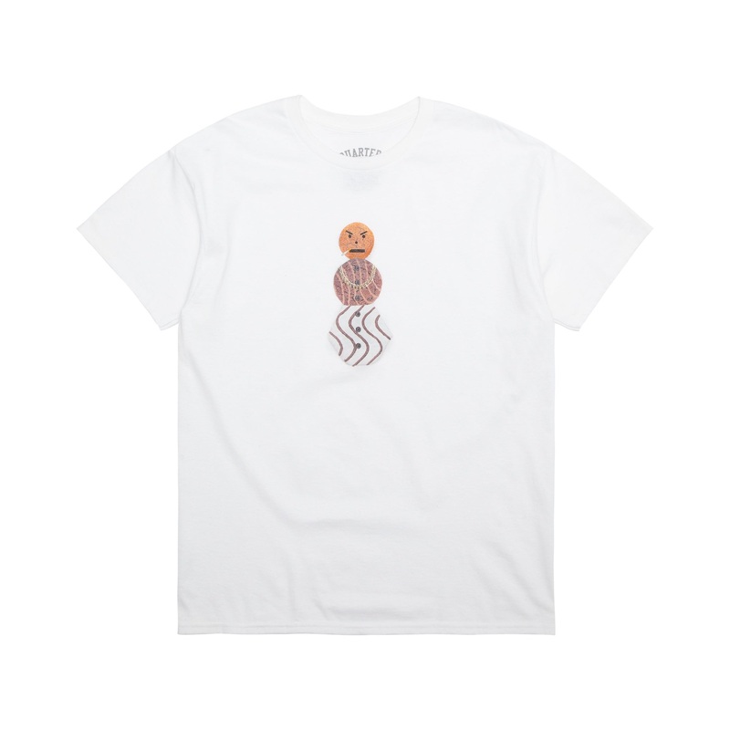 Quarter Snacks Front Snackman T-Shirt – White