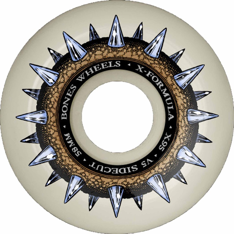 Bones X-Formula Street Cleats Sidecut V5 95A Skateboard Wheels 58mm