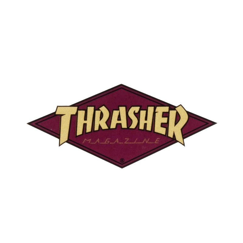 Thrasher Diamond Logo Sticker Burgundy/Gold
