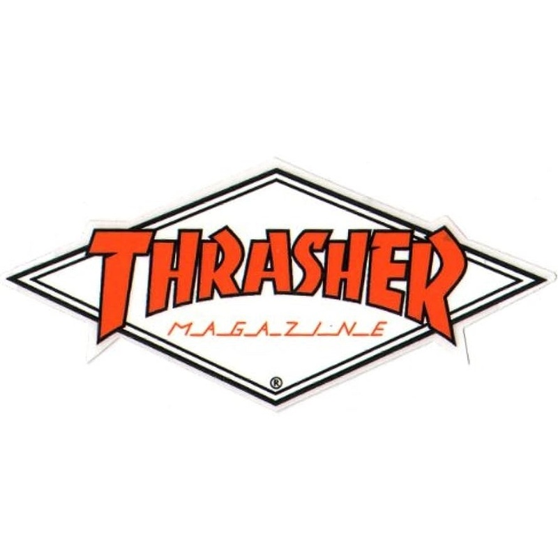 Thrasher Diamond Logo Sticker White/Orange