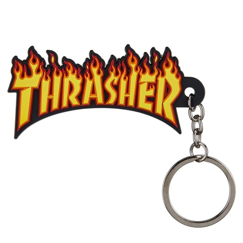 Thrasher Flame Logo Keychain