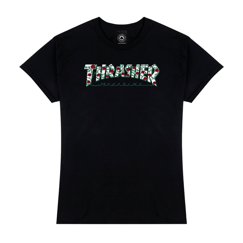 Thrasher Roses Girls T-Shirt Black