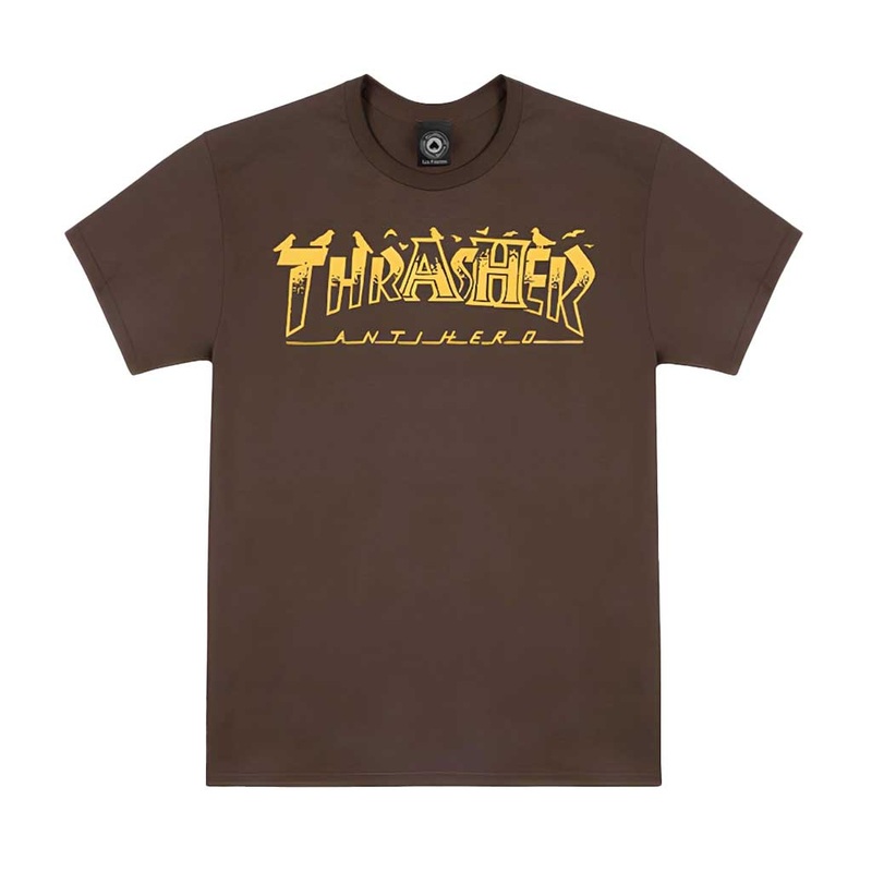 Thrasher x Anti Hero Pigeon Mag T-Shirt Dark Chocolate