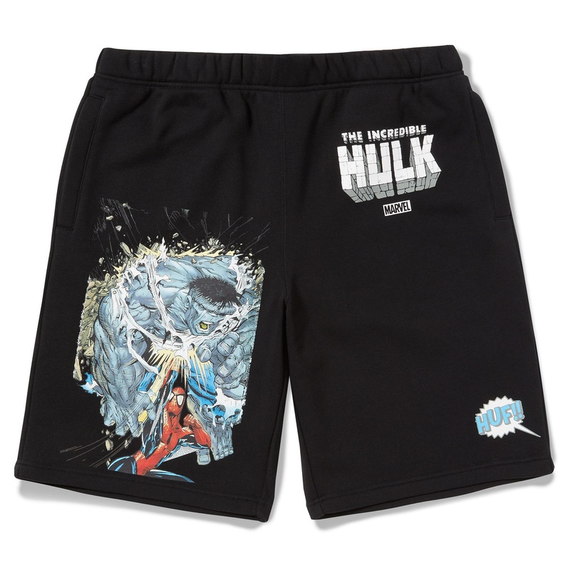 HUF BATTLE FLEECE SHORT|BLACK|M|L|XL