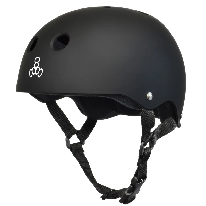 TRIPLE 8 SWEATSAVER HELMET|BLACK W/ WHITE LOGO|BLACK W/ WHITE|S|M|L|XL