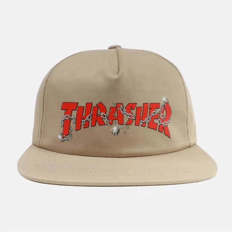 THRASHER CHAINS SNAPBACK|Khaki