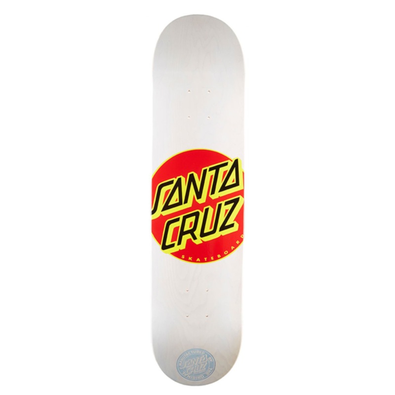 Santa Cruz Classic Dot White Skateboard Deck 7.7