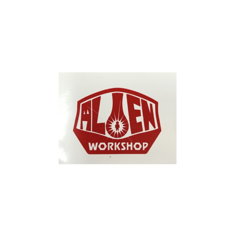 Alien Workshop Rectangle Logo Sticker Red/White