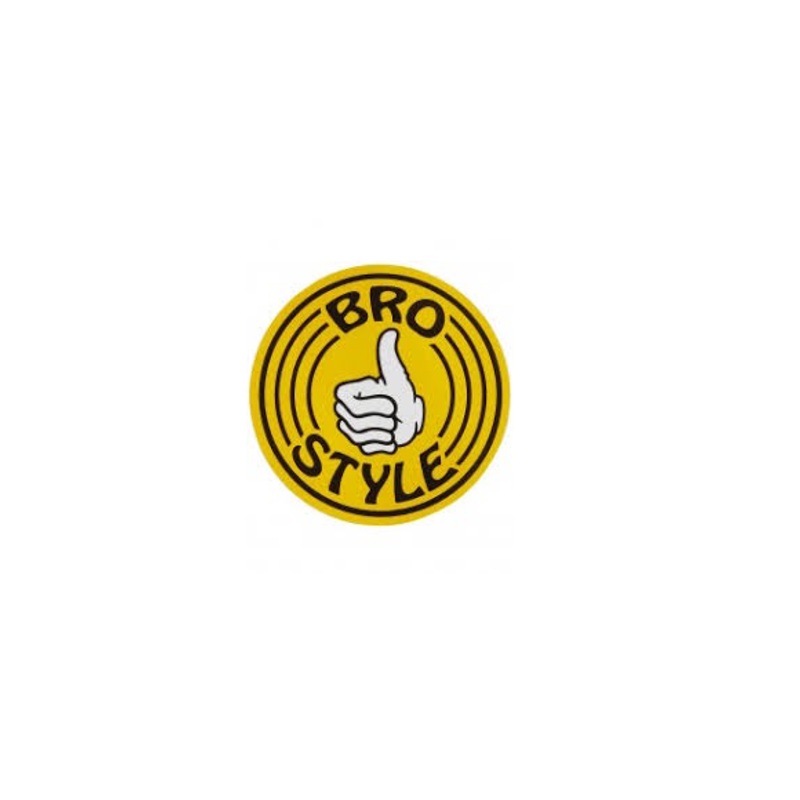 Bro Style Thumbs Up Button Yellow Sticker