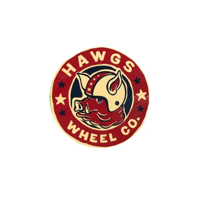 Hawgs Helmet Pig Round Sticker
