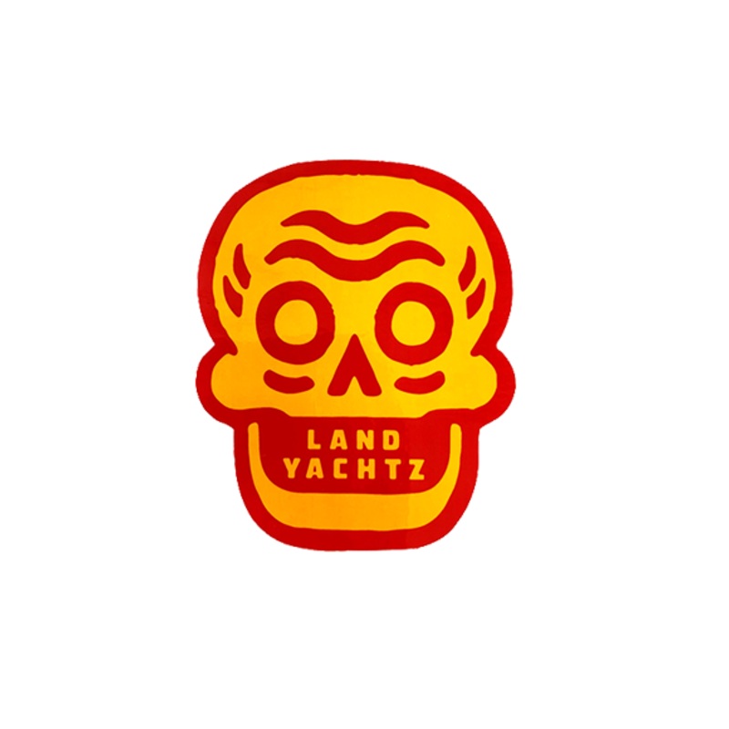 Landyachtz Skull Sticker Yellow and Red