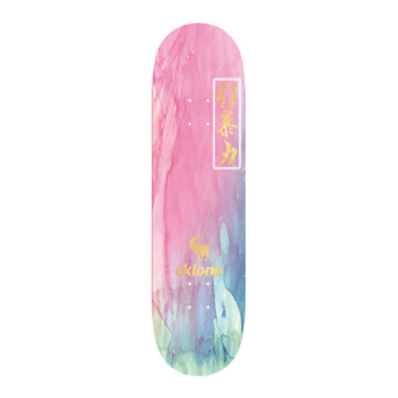 Cklone Pink Power Watercolor Skateboard Deck 8