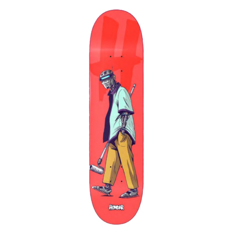Hondar Pixo Bot Skateboard Deck 8.5 Red