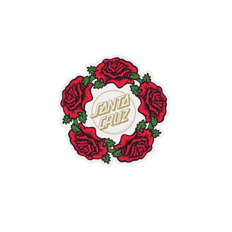 Santa Cruz Dressen Rose Ring Mylar Sticker Red 4 in x 4 in