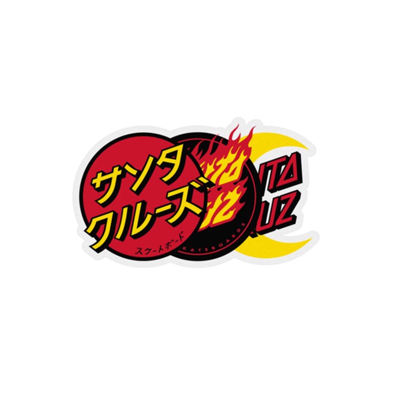 Santa Cruz Group Dot Mylar Sticker Multi 6 in x 3.7 in