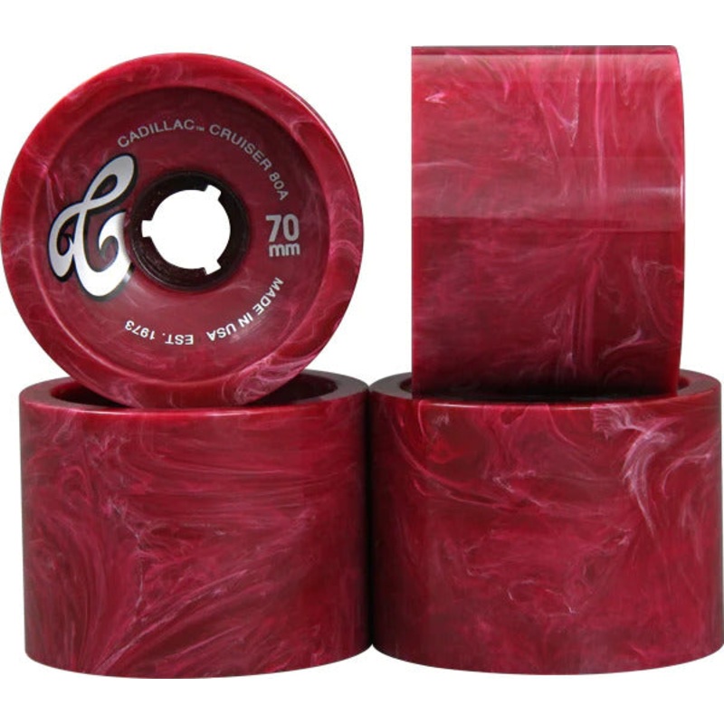 Cadillac Wheels Cruisers 70mm 80A Maroon Marble