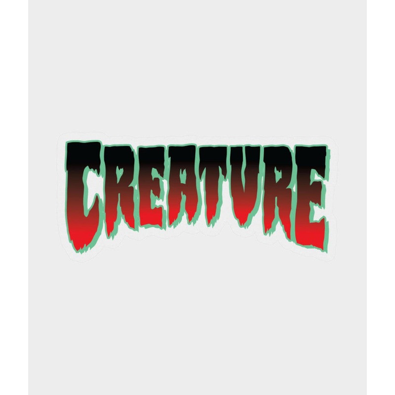 Creature Logo Horror Red Fade Sticker