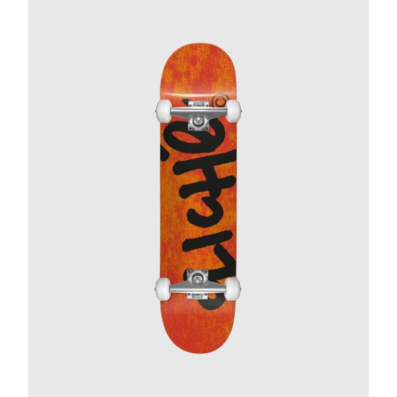 Clich Skateboards Handwritten Orange Youth Complete 7.375