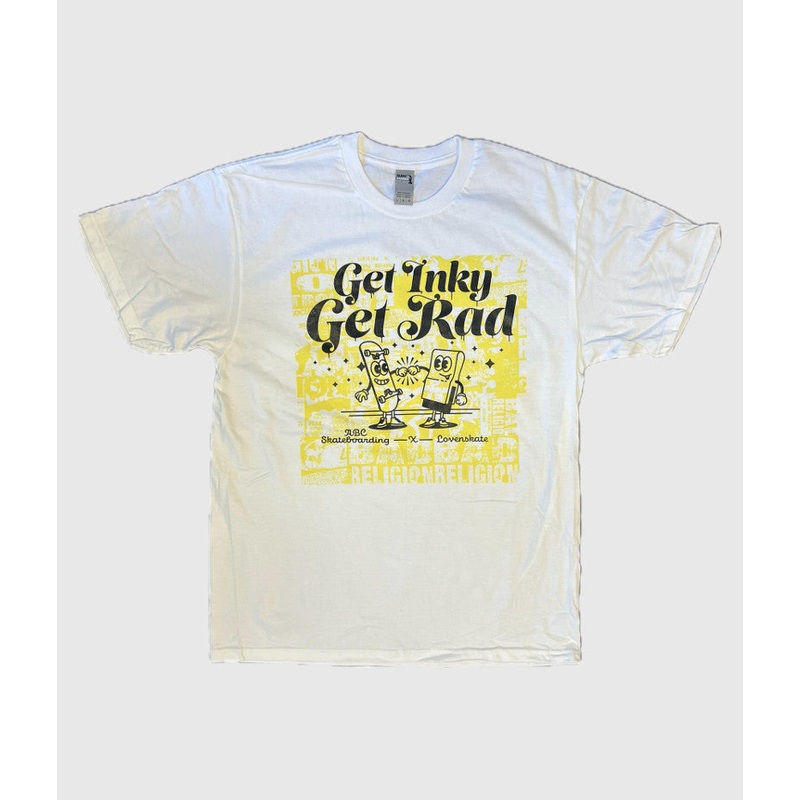 ABC Skateboarding ‘Get Inky, Get Rad’ Tee White/Yellow