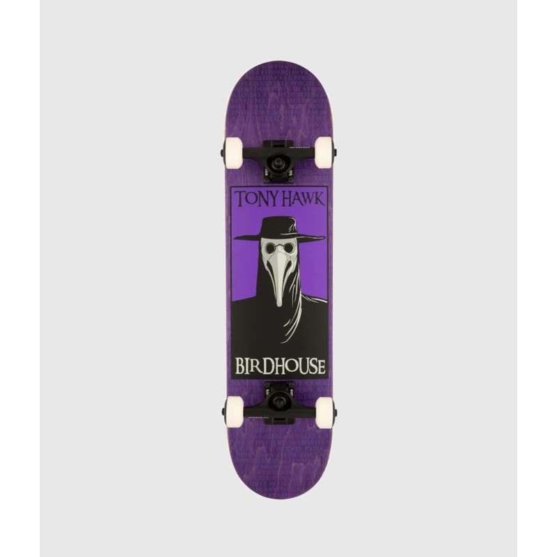 Birdhouse Skateboards Stage 3 Hawk Plague Doctor Purple Complete Skateboard 7.5