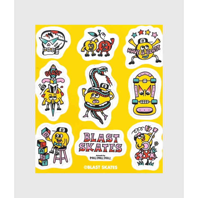 Blast Skates Pau Pascot Sticker Sheet