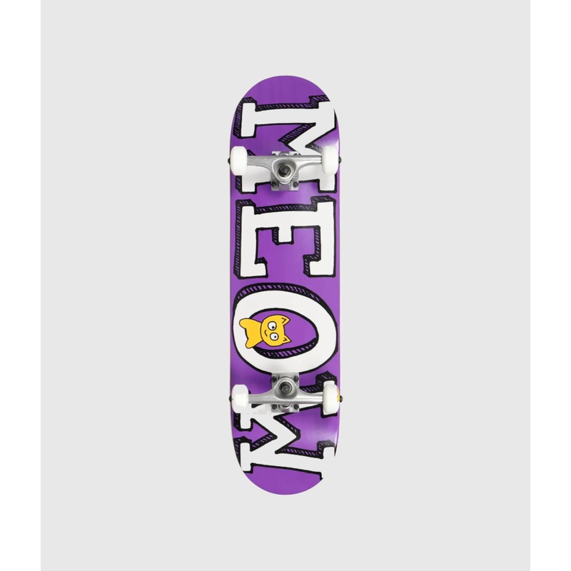 Meow Logo Purple Complete Skateboard 8.25