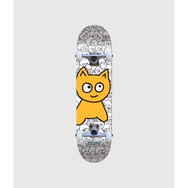 Meow Sticker Pile Big Cat Complete Skateboard 8