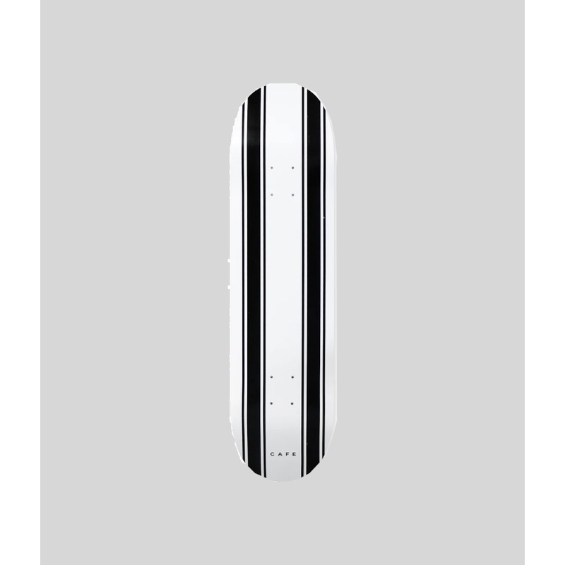 Skateboard Cafe Stripe White/Black Skateboard Deck 7.75