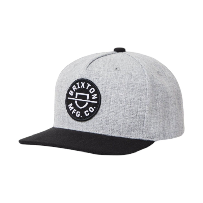 Brixton Crest C MP Snapback – Heather Grey/Black