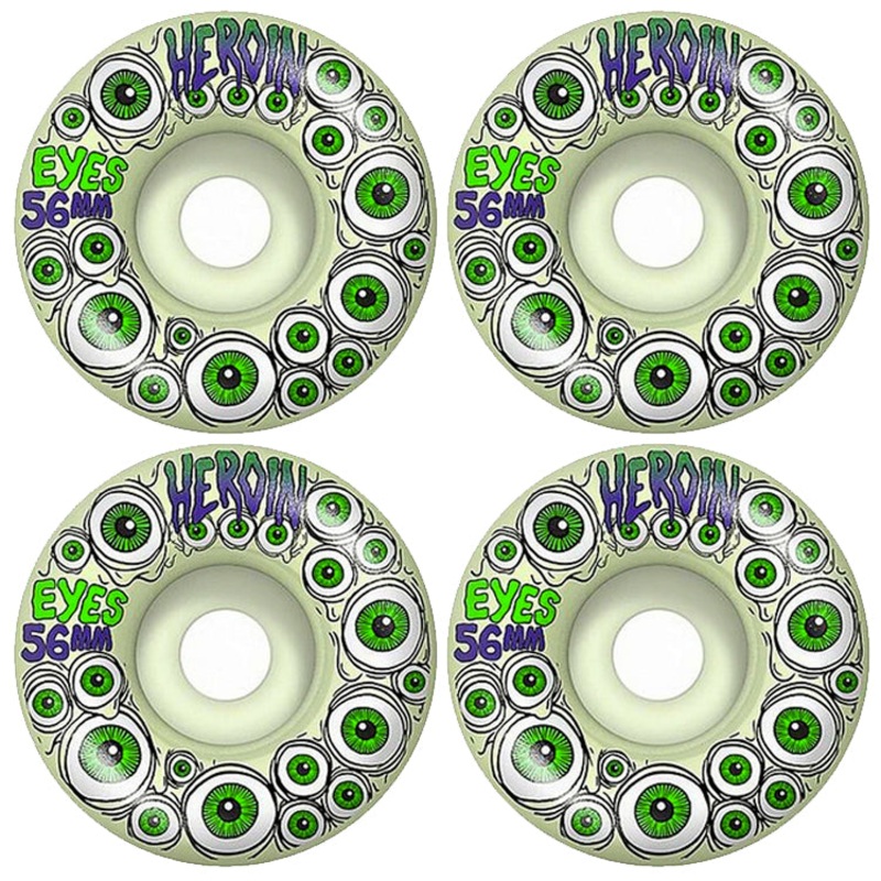 Heroin Skateboards Heroin Eyes Glow in the Dark Skateboard Wheels 101a 56mm