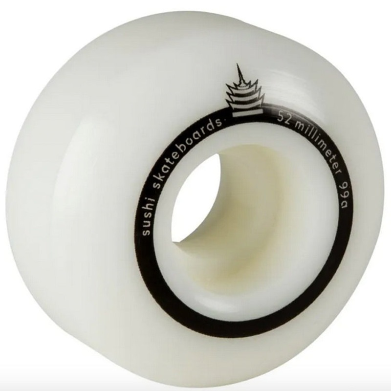 Sushi Pagoda V2 White Skateboard Wheels 99a 52mm