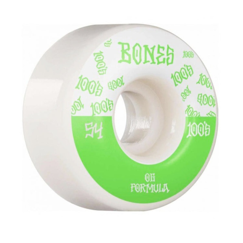 Bones Wheels 100’s V4 #13 Wide White Skateboard Wheels 100a 54mm
