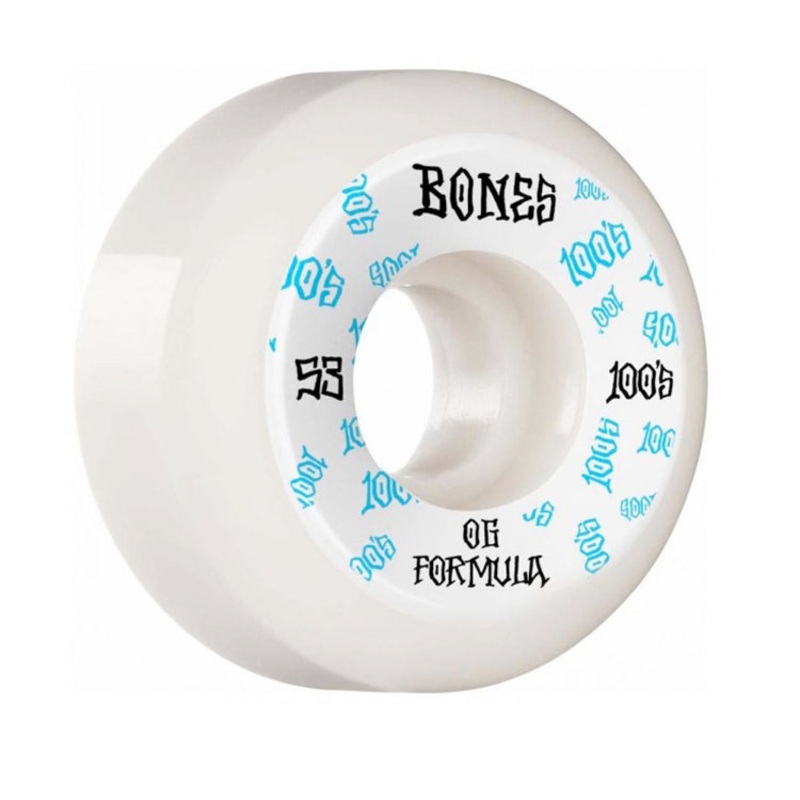 Bones Wheels 100’s V5 #3 Sidecut White Skateboard Wheels 100a 53mm