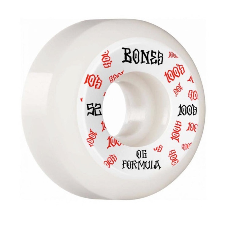 Bones Wheels 100’s V5 #3 Sidecut White Skateboard Wheels 101a 52mm