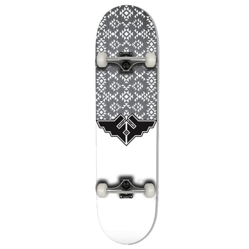 Fracture Skateboards Wings V3 Grey Complete Skateboard 8.25
