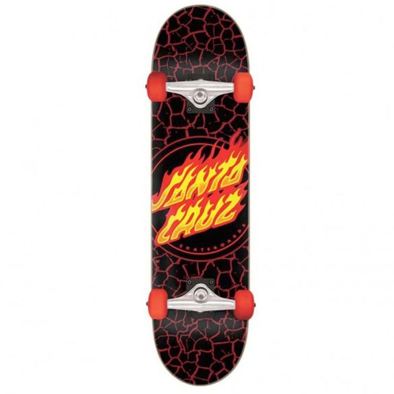 Santa Cruz Skateboards Flame Dot Black Complete Skateboard 8