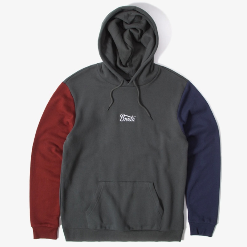 Brixton Stith Hoody Evergreen/Washed Navy/Dark Brick