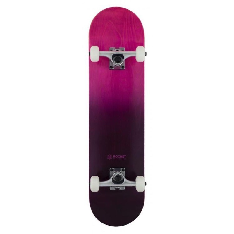 Rocket Skateboards Double Dipped Purple/Black Complete Skateboard 7.75