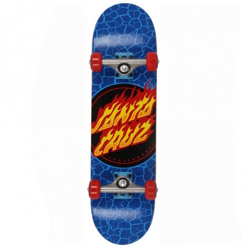 Santa Cruz Skateboards Flame Dot Blue Complete Skateboard 7.5