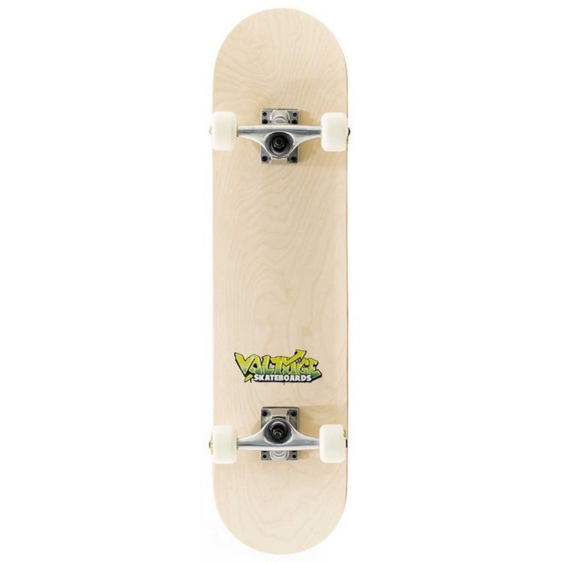 Voltage Skateboards Graffiti Logo Yellow/Natural Complete Skateboard 7.5
