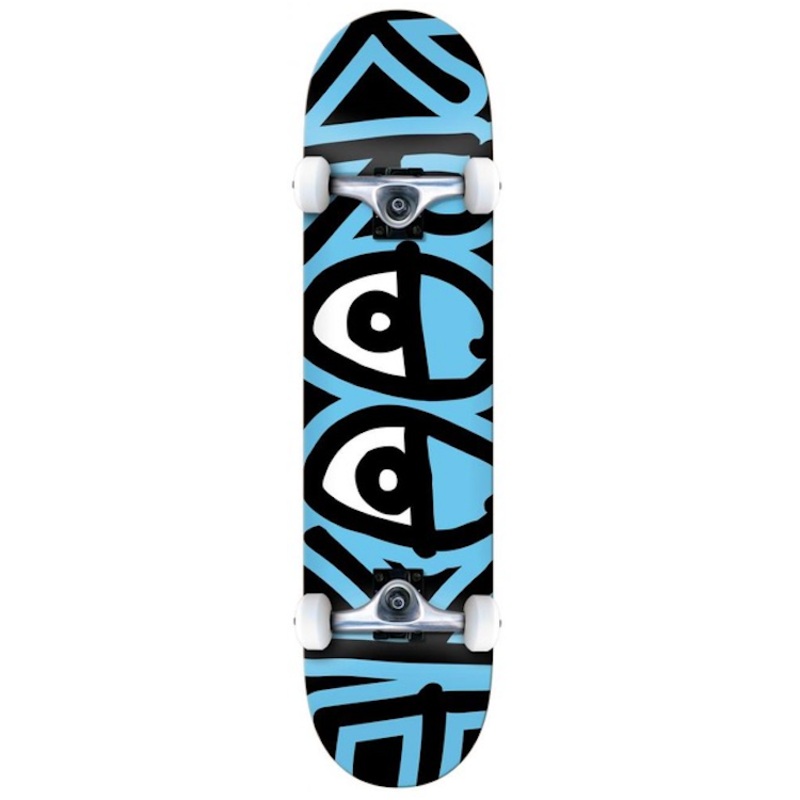 Krooked Skateboards Big Eyes Too Blue Complete Skateboard 7.75