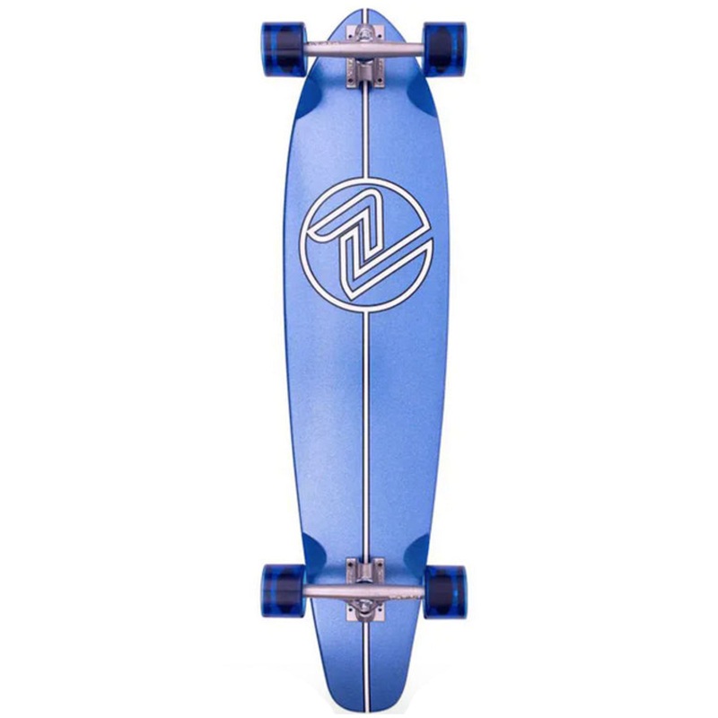 Z-Flex Blue Metal Flake Roundtail Complete Longboard 38×7.5