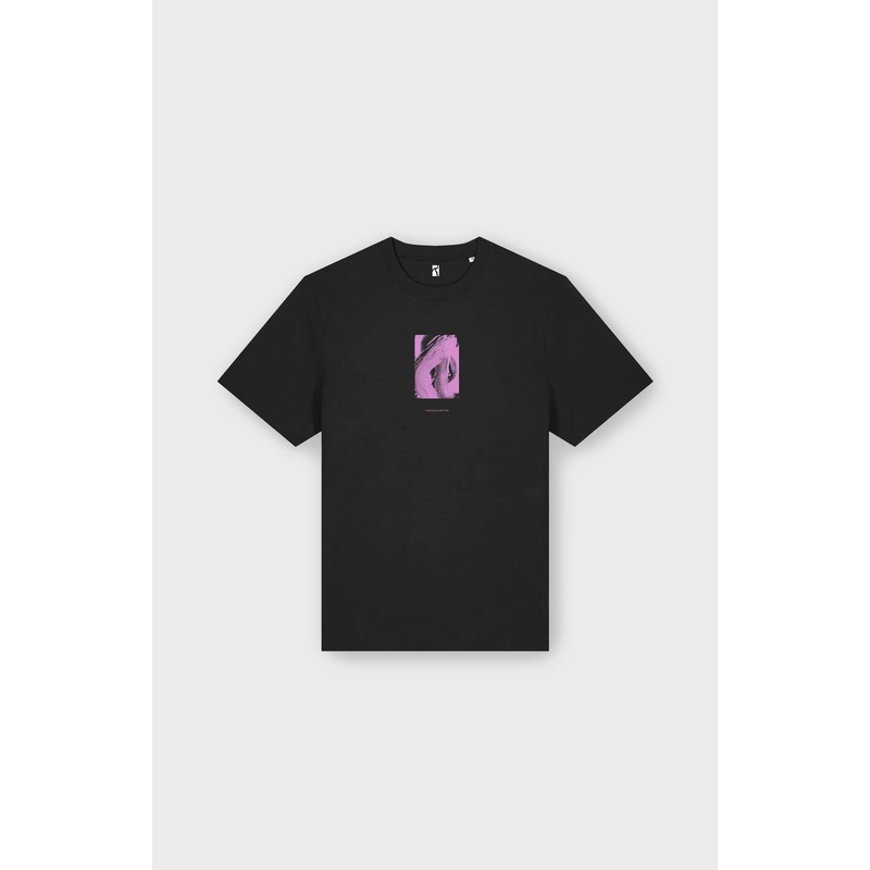 Abstract Frame T-shirt – Black/ Pink Print